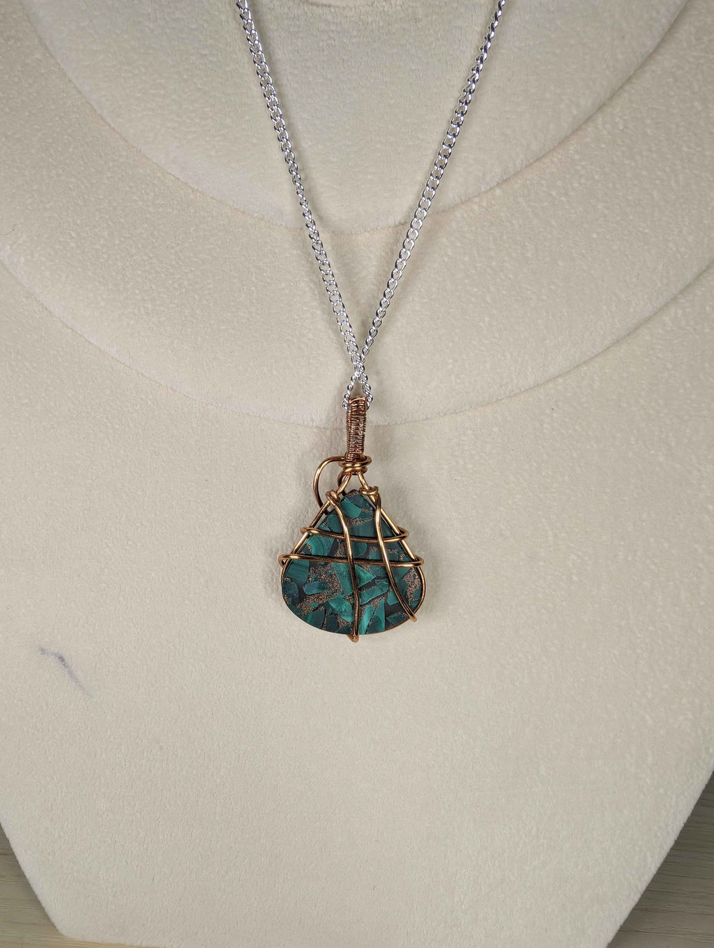 Plated Malachite in Copper Matrix Pendant Necklace | | Wiccan Center