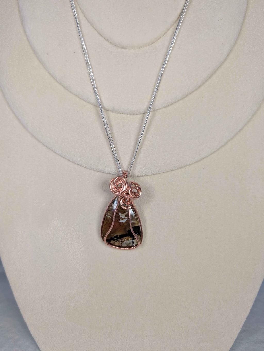 Raw Copper Amber Cabochon Pendant Necklace | | Wiccan Center