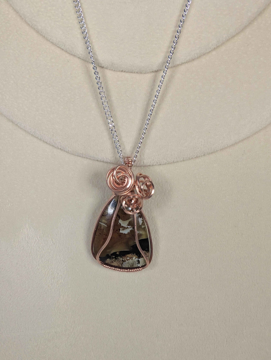 Raw Copper Amber Cabochon Pendant Necklace | | Wiccan Center