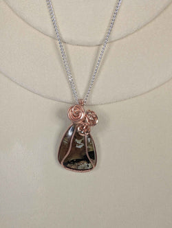 Raw Copper Amber Cabochon Pendant Necklace | | Wiccan Center