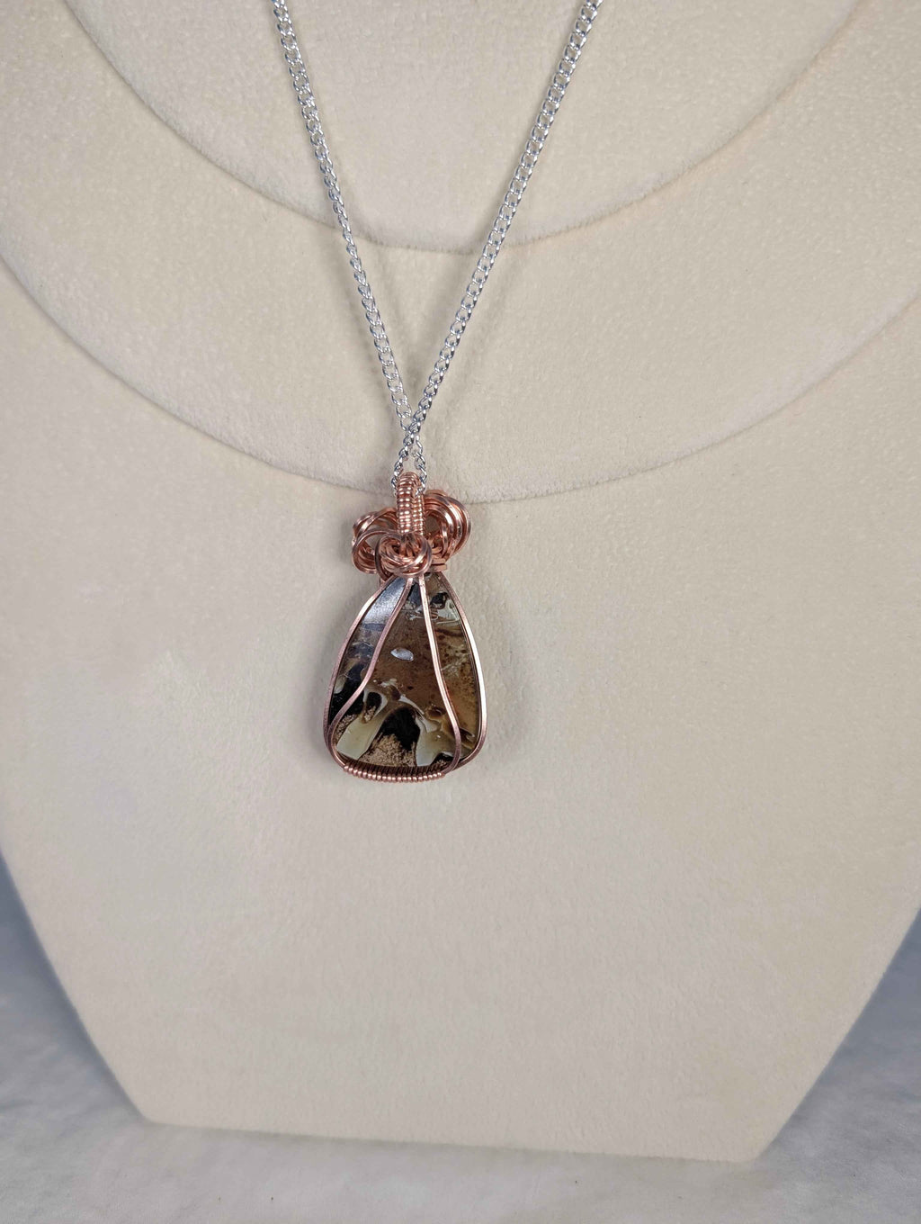 Raw Copper Amber Cabochon Pendant Necklace | | Wiccan Center