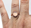 Ring Rose Quartz Rose Gold Color Plated Adjustable | | Wiccan Center