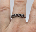 Ring Garnet Band Silver Color Plated Adjustable | | Wiccan Center