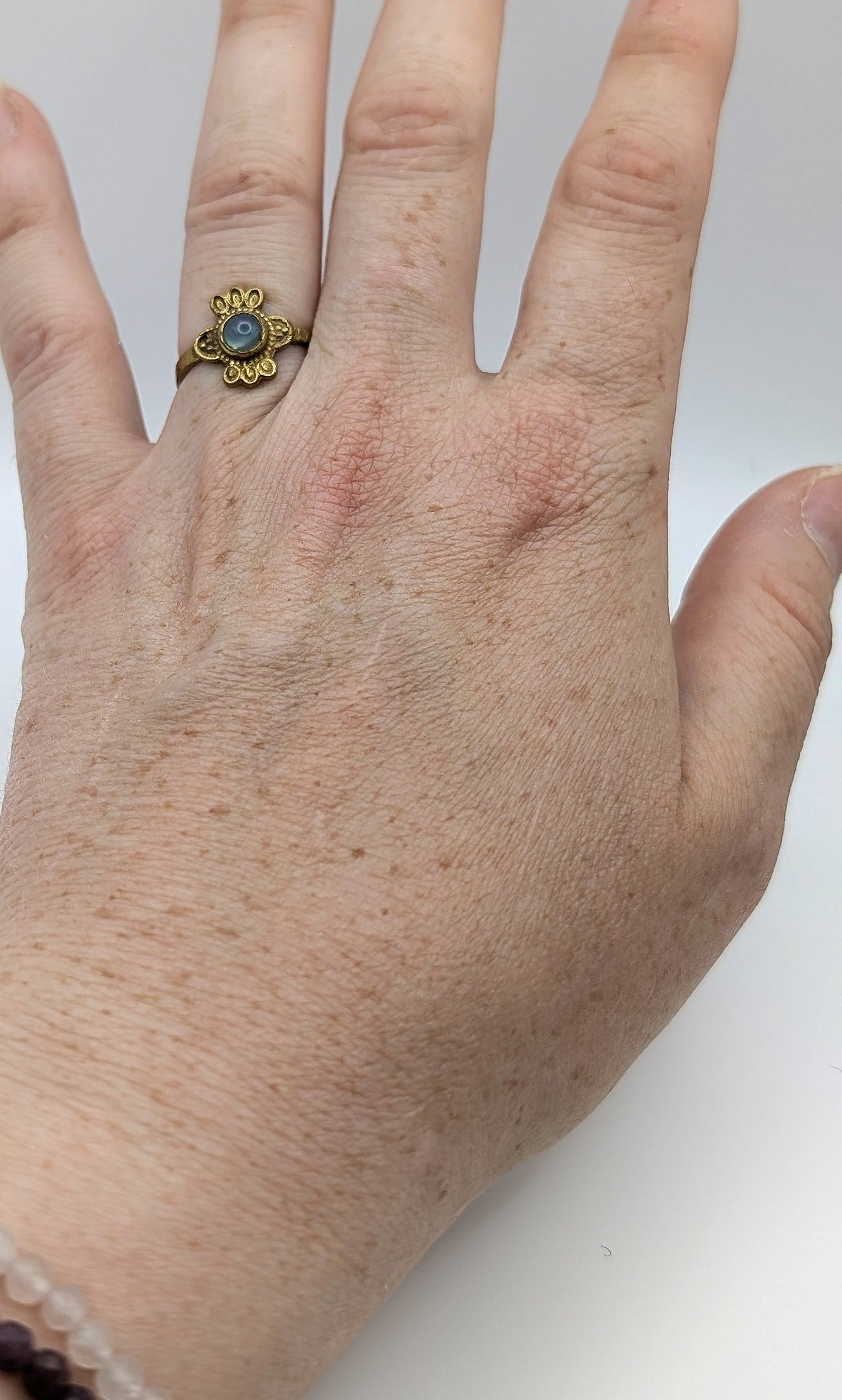 Ring Grey Cat’s Eye Gold Color Plated | | Wiccan Center