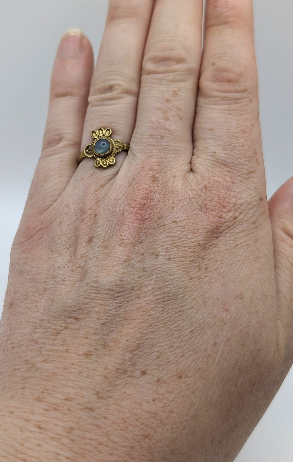 Ring Grey Cat’s Eye Gold Color Plated | | Wiccan Center