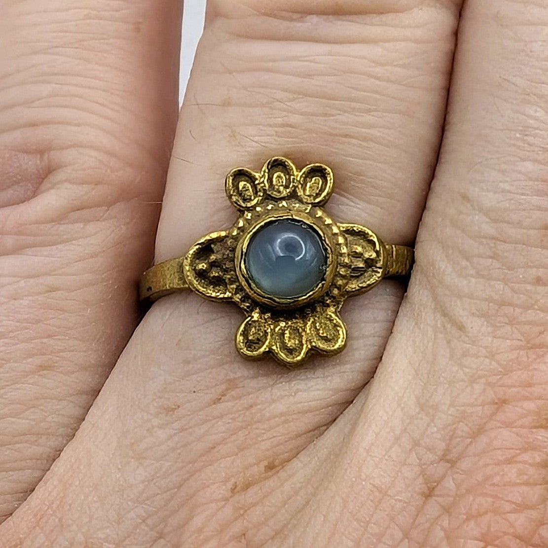 Ring Grey Cat’s Eye Gold Color Plated | | Wiccan Center