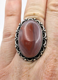 Ring Red Banded Agate Silver Color Plated | | Wiccan Center