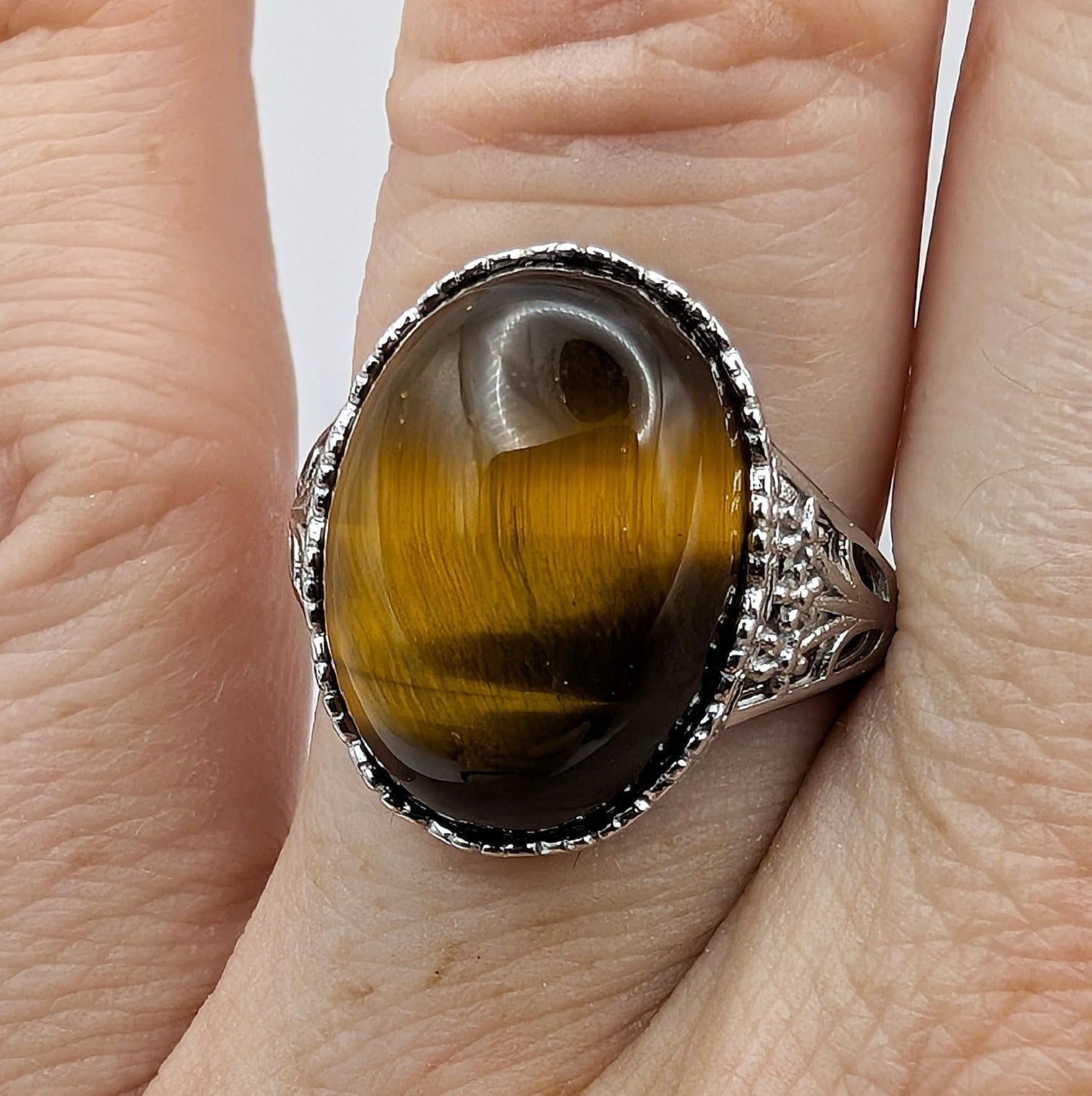 Ring Tiger’s Eye Sterling Silver | | Wiccan Center