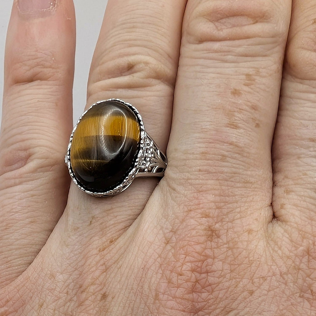 Ring Tiger’s Eye Sterling Silver | | Wiccan Center