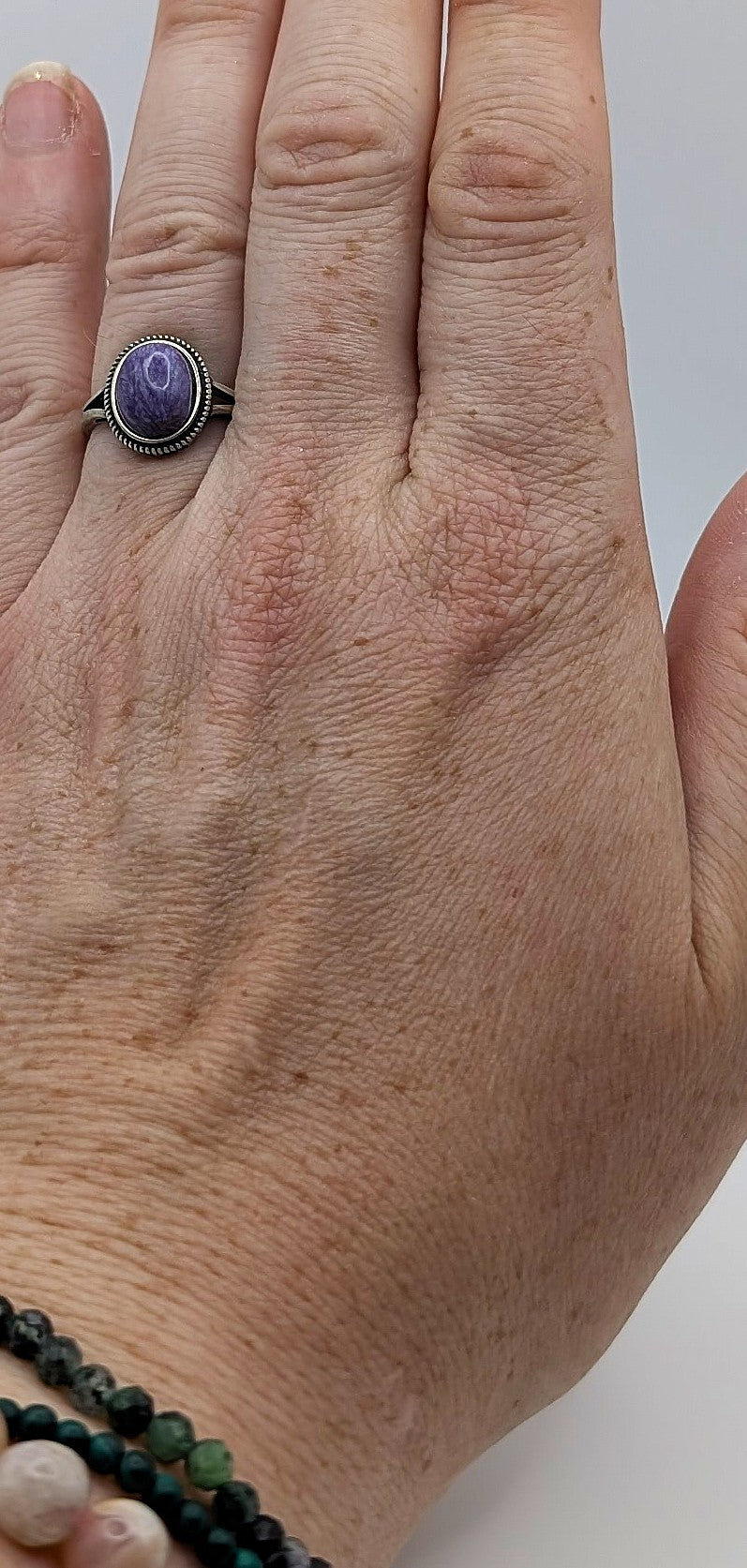 Ring Charoite Sterling Silver– Rare Violet Transformation Stone | | Wiccan Center