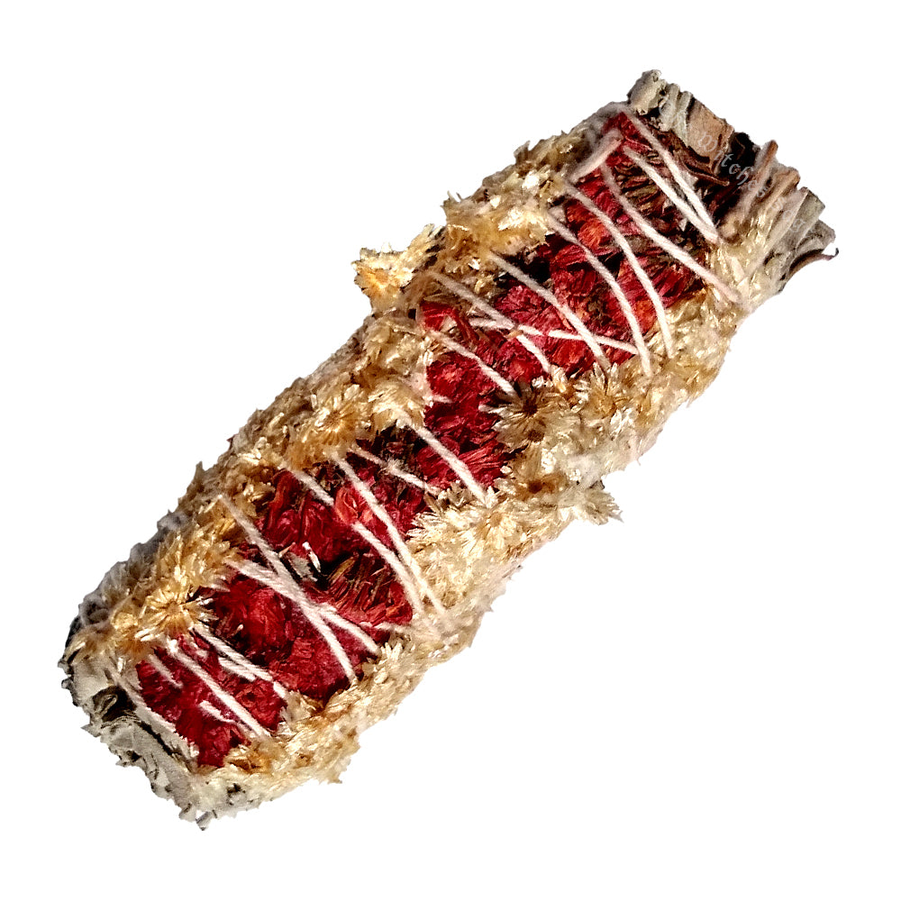 White Sage with Panacium & Red Satice Smudge Stick 3-4" | smudge sticks | Wiccan Center