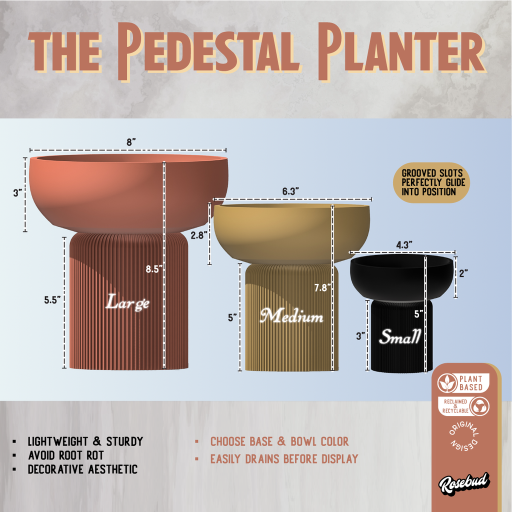 Modern Pedestal Plant Pot, Two-Piece | plant pot | Wiccan Center