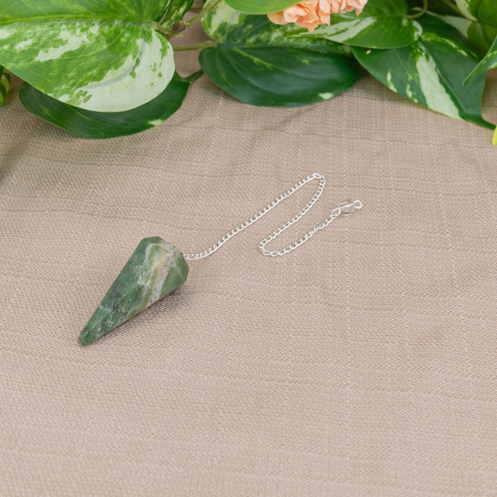 Green Jade Faceted Pendulum | Religious Items | Wiccan Center