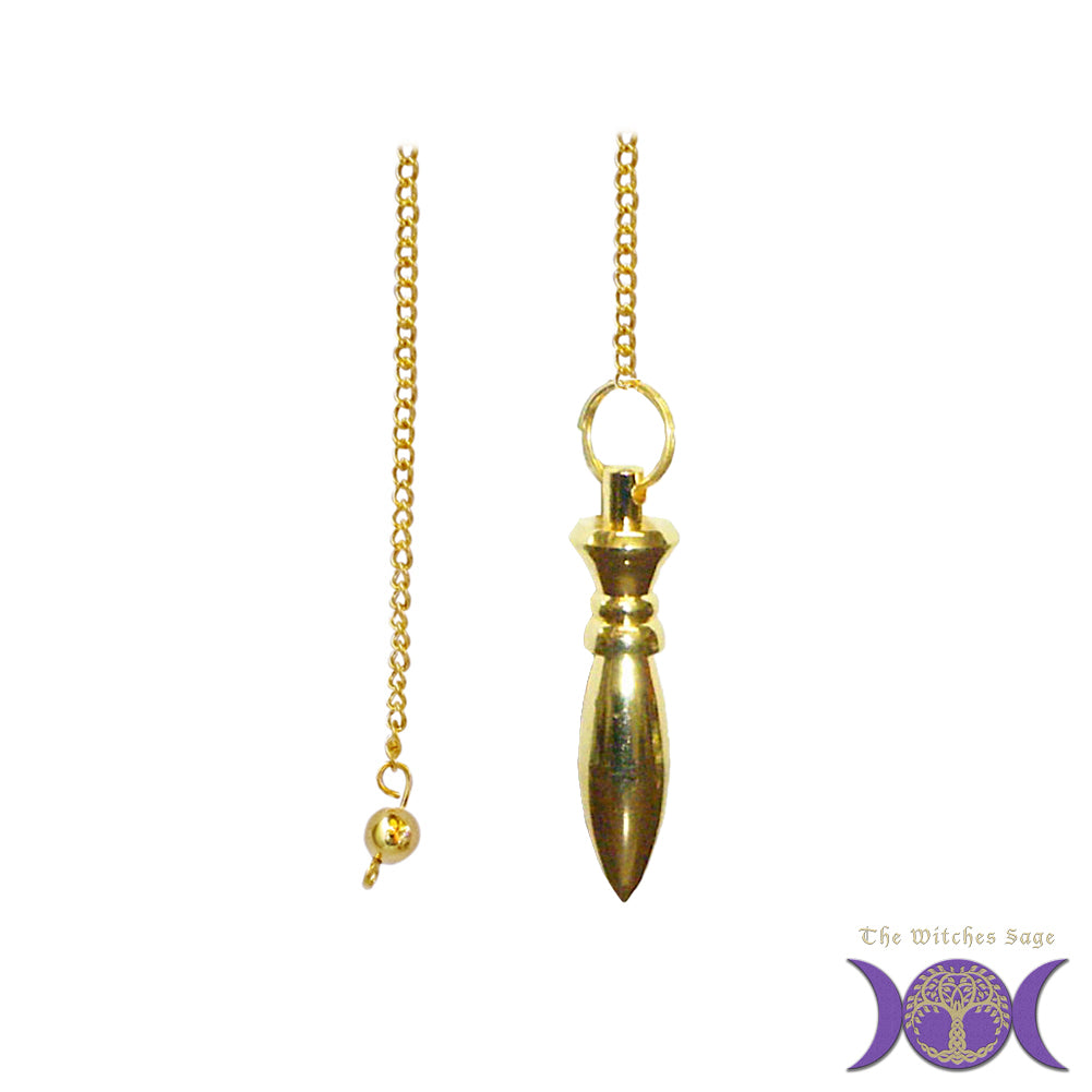 Gold Finish Bullet Pendulum | Pendulum | Wiccan Center