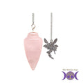Fairy Curved Rose Quartz Pendulum | Pendulum | Wiccan Center