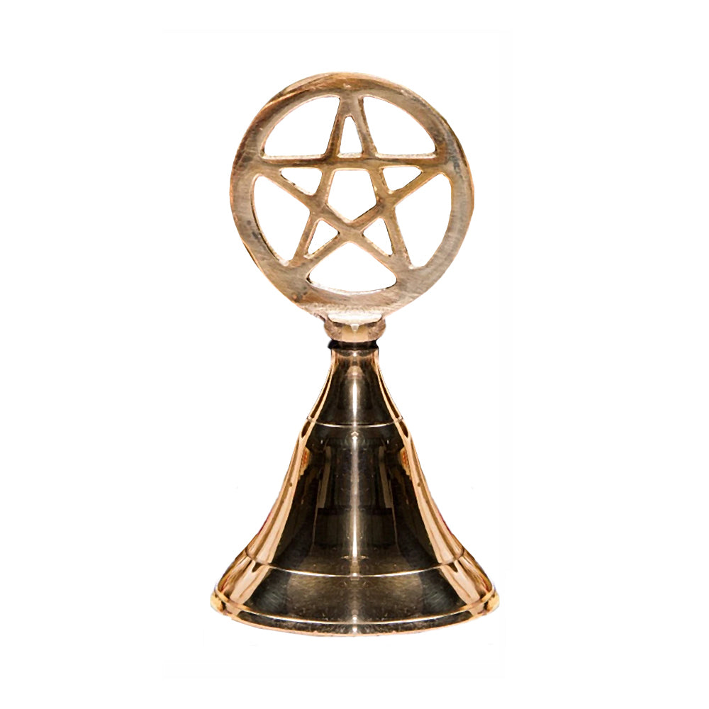 Pentacle Brass Altar Bell 4" | Altar Bell | Wiccan Center