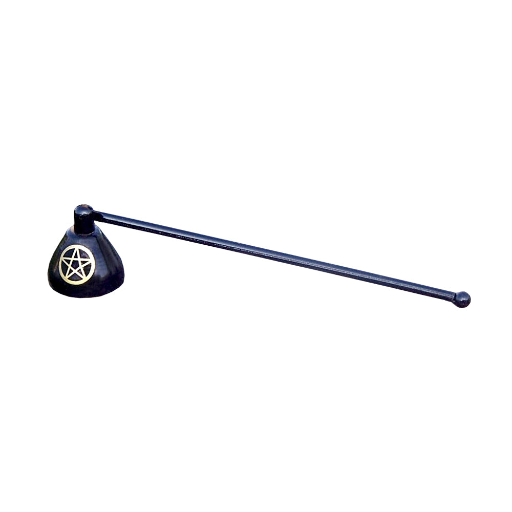 Pentacle on Black Rustic Metal Candle Snuffer 7" | Candle Snuffer | Wiccan Center