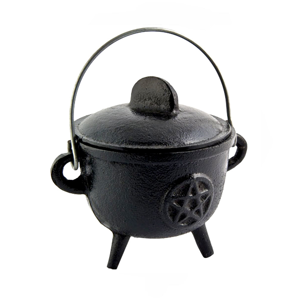 Cast Iron Cauldron - Pentacle 4.25" | Cauldrons | Wiccan Center