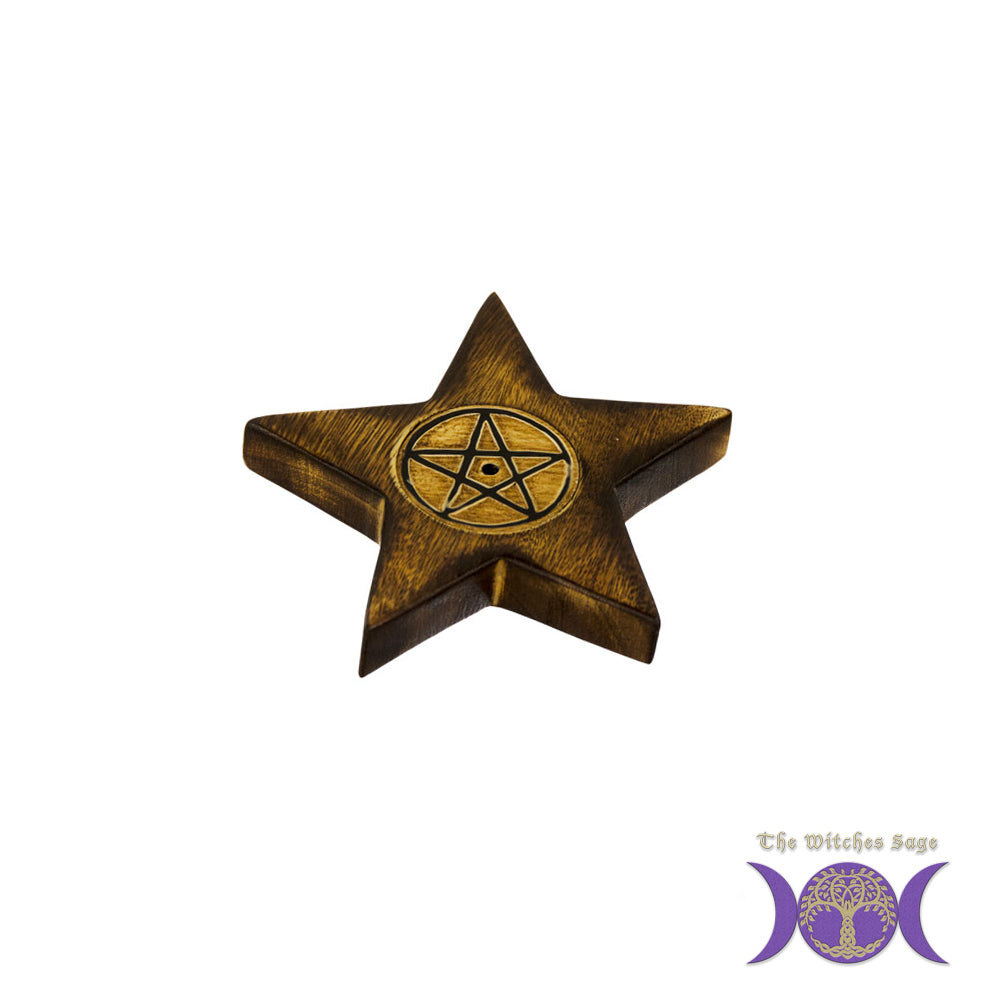 Pentacle Wooden Incense Burner | Incense Burner | Wiccan Center