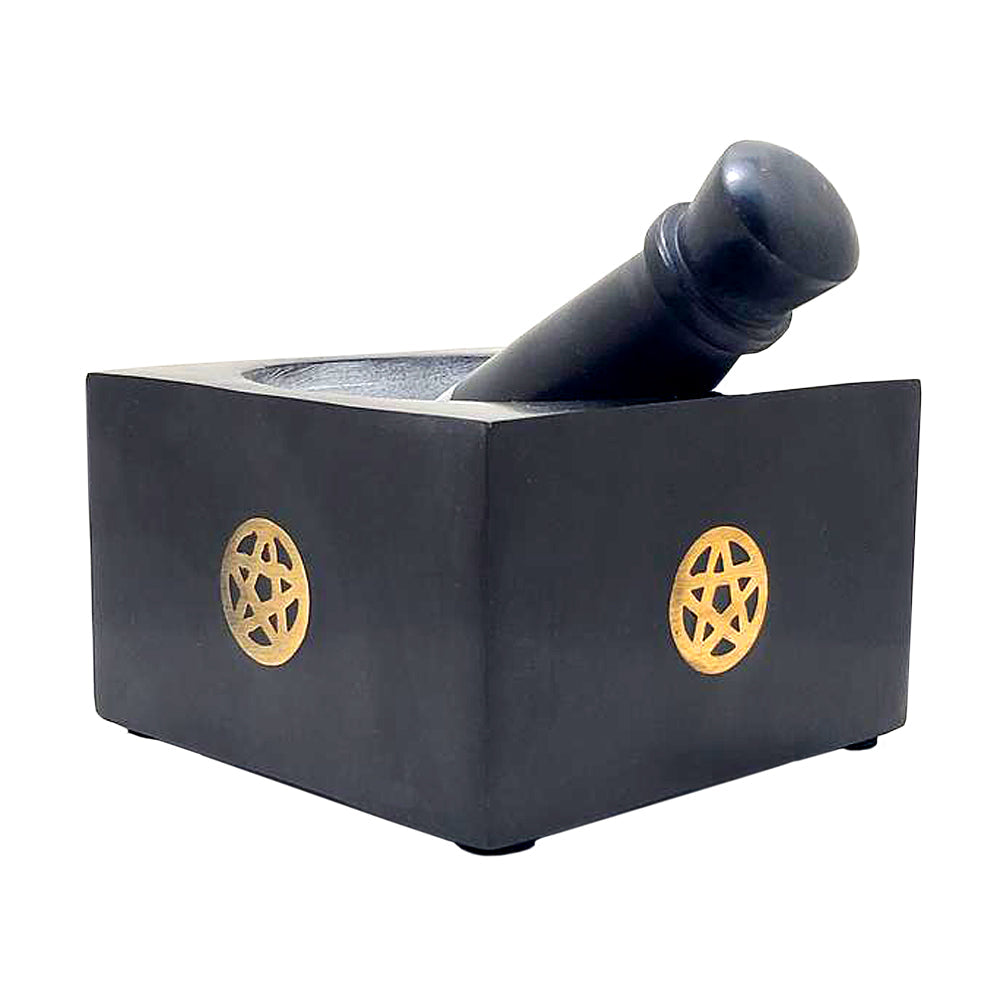Pentacle Inlaid Mortar & Pestle | Mortar & Pestle | Wiccan Center