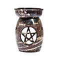 Natural Soapstone Pentacle Aroma Lamp | Oil Burner | Wiccan Center