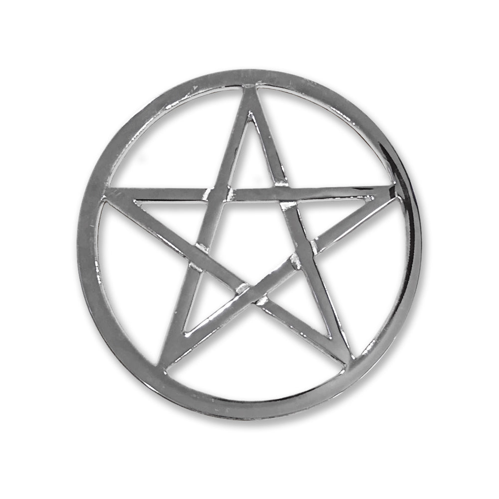 Pentacle Silver Tone Altar Tile | Figurine | Wiccan Center