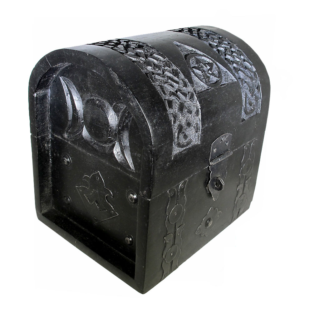 Black Pentagram Chest | Wood Box | Wiccan Center