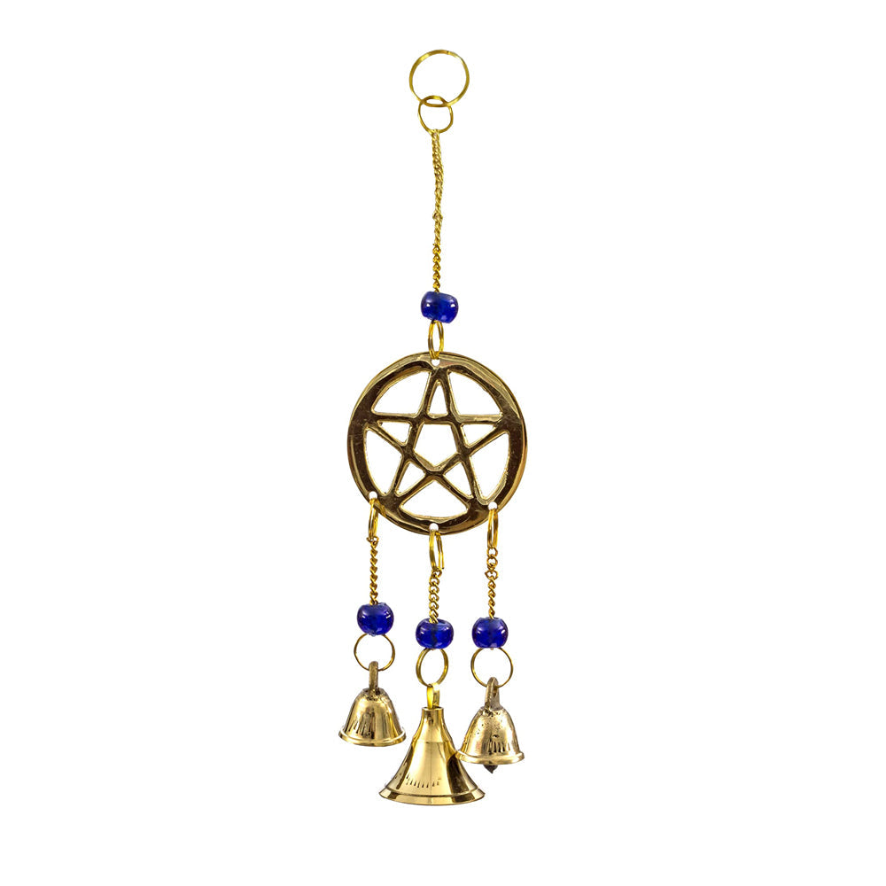 Pentacle Windchime w/ Beads | Hanging Bells | Wiccan Center