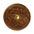 Pentacle Wooden Burner 5" | Incense Burner | Wiccan Center