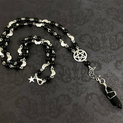 Pentacle Moon Onyx Bead Necklace | necklace | Wiccan Center