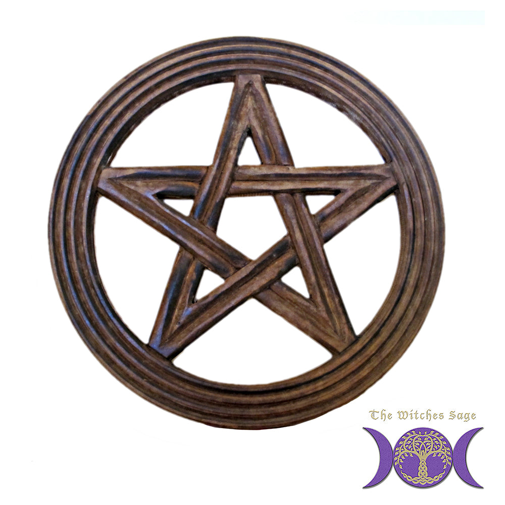 Pentacle Wood Wall Plaque | Figurine | Wiccan Center