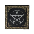 Pentagram Altar Cloth Gold/Silver Print on Black 36" Square | Altar Cloth | Wiccan Center