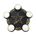 5 Point Pentagram Tea Light Holder Black/Gold | Candle Holder | Wiccan Center