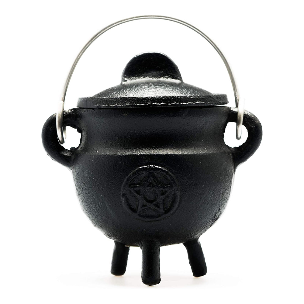 Cast Iron Cauldron - Pentacle 3" x 2.75" | Cauldrons | Wiccan Center