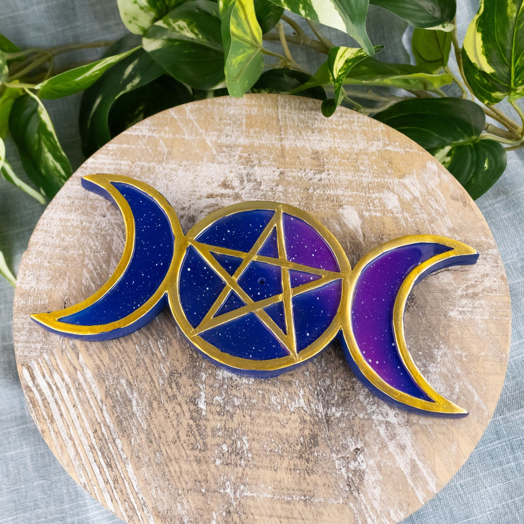 Pentagram and Triple Moon Incense Burner | | Wiccan Center