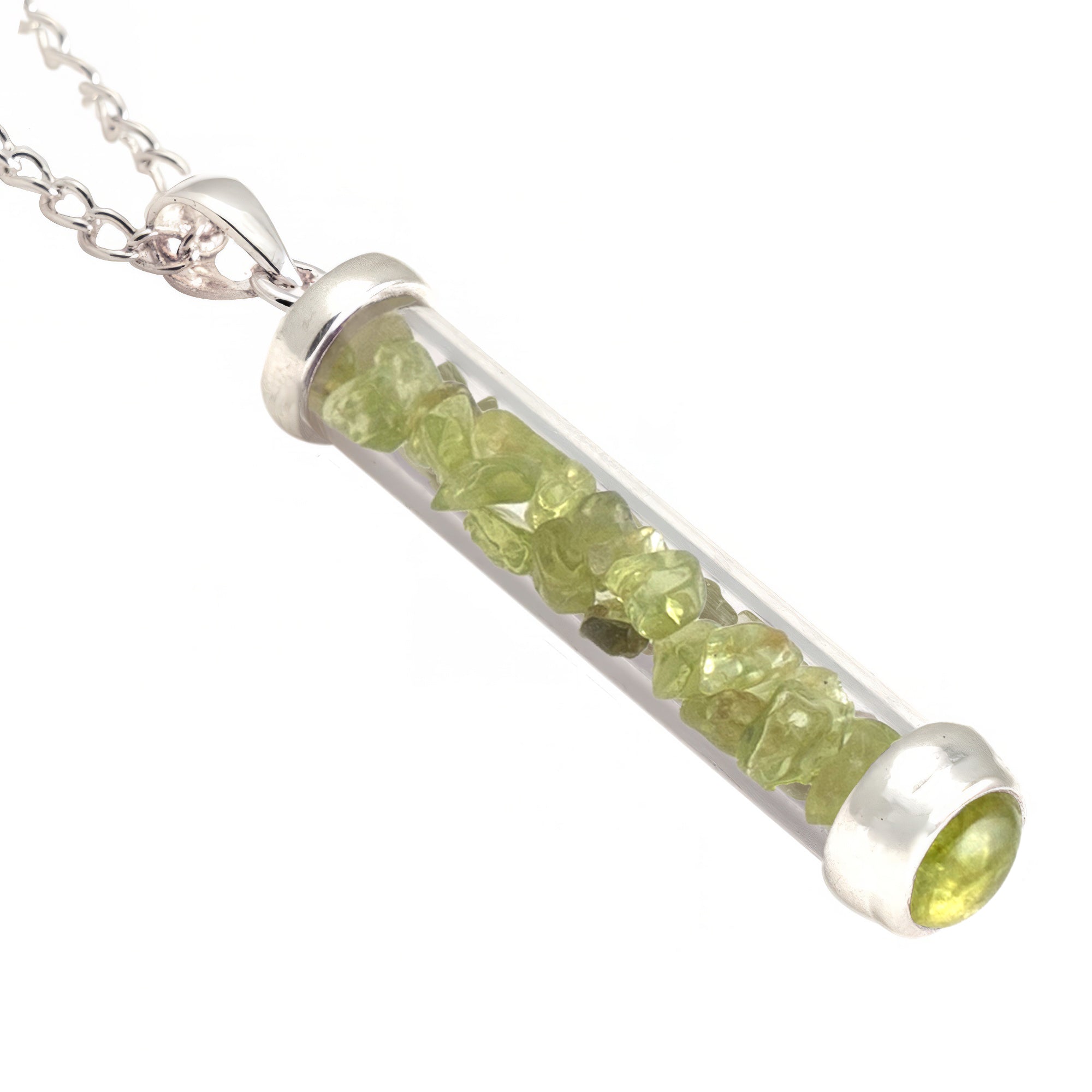 Peridot Gem Power Vial Pendant for Transformation | Gem Power Vials | Wiccan Center