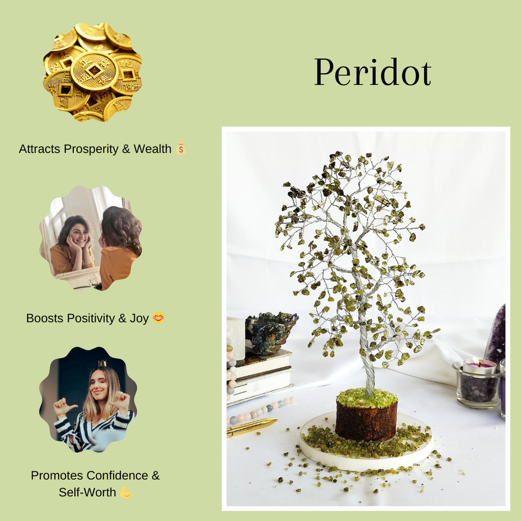 Peridot Gemstone Tree, Crystal Tree Of Life