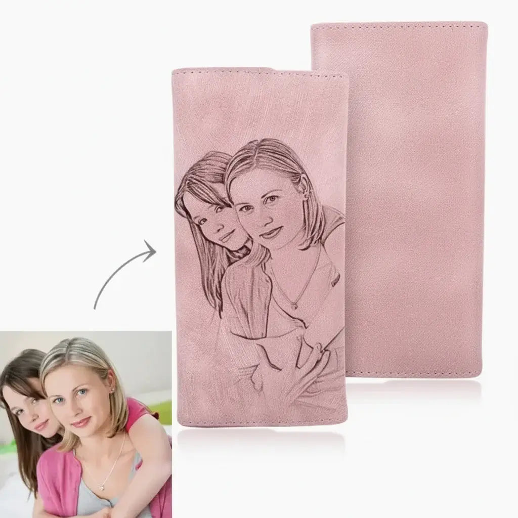 Personalized Photo Engraved Wallet For Women