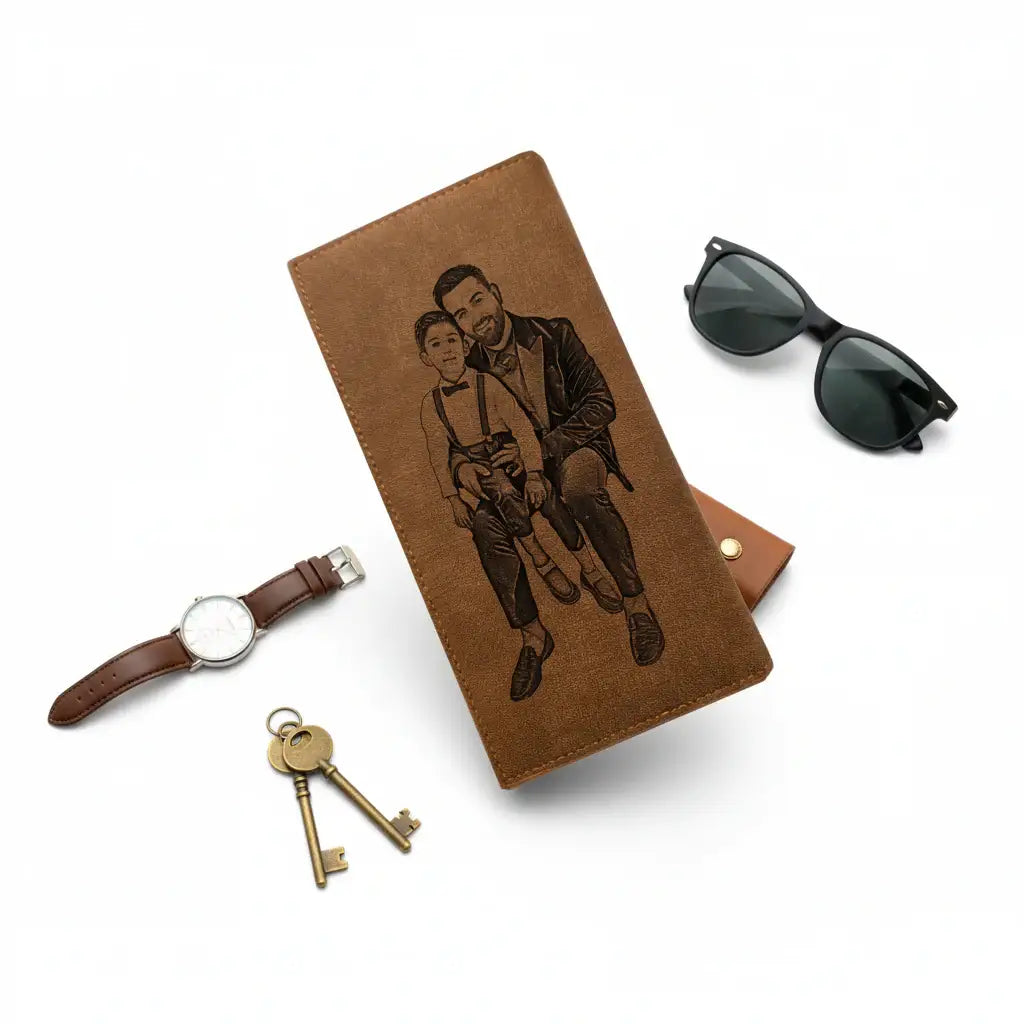 Personalized Photo Engraved Wallet Leather