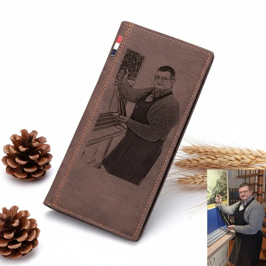 Personalized Photo Engraved Wallet Leather