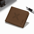 Personalized leather bifold wallet with Personalized Engraving