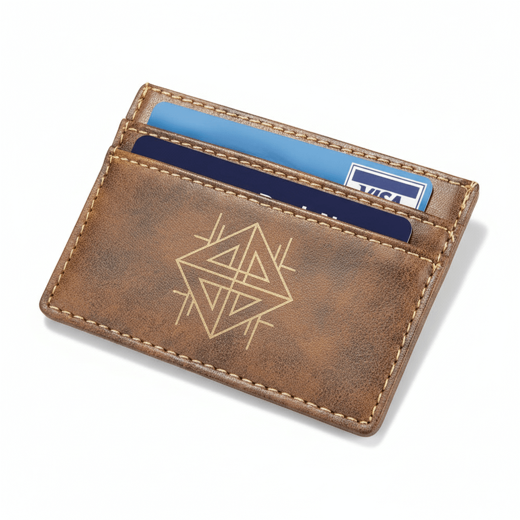 Personalized leatherette wallet clip with Personalized Engraving