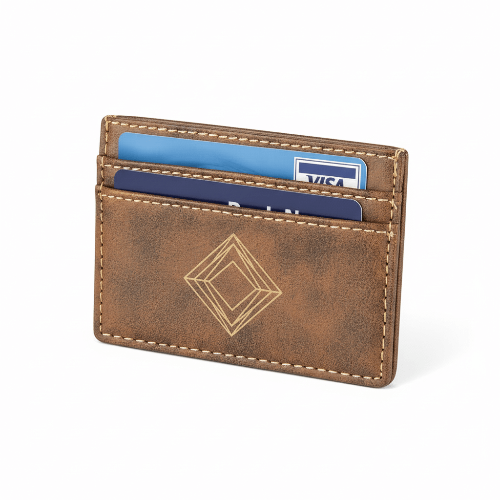 Personalized leatherette wallet clip with Personalized Engraving