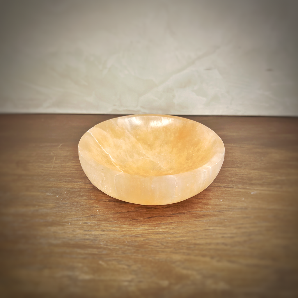 Petite Orange Selenite Bowl | Bowls | Wiccan Center