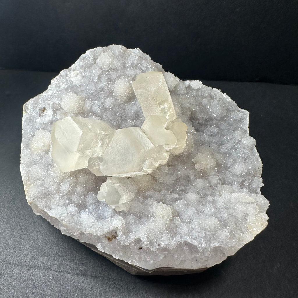 Druzy Calcite Cluster on Agate Brazil | Minerals | Wiccan Center