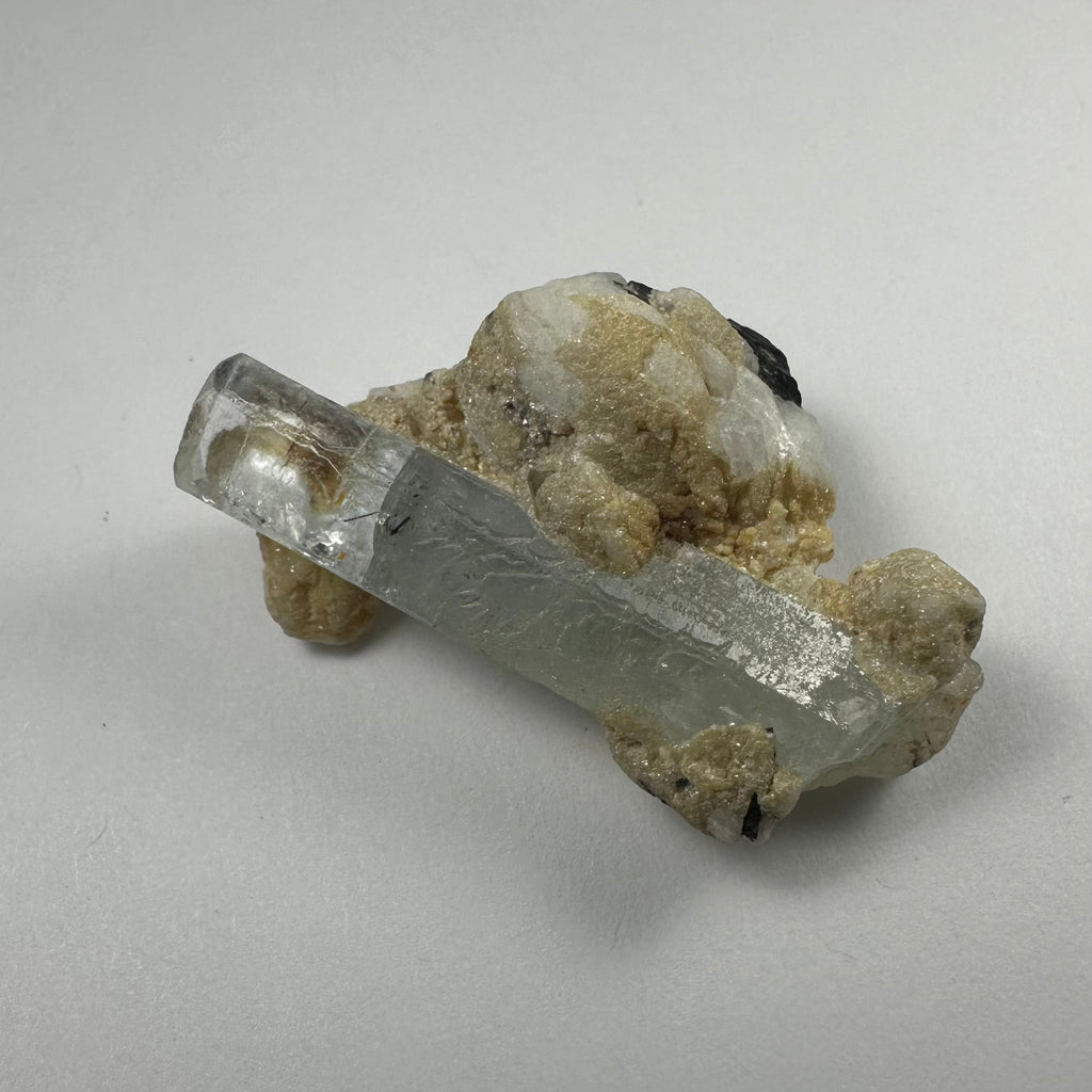 Aquamarine on Albite with Black Tourmaline Shigar Valley, Skardu, Pakistan | Minerals | Wiccan Center