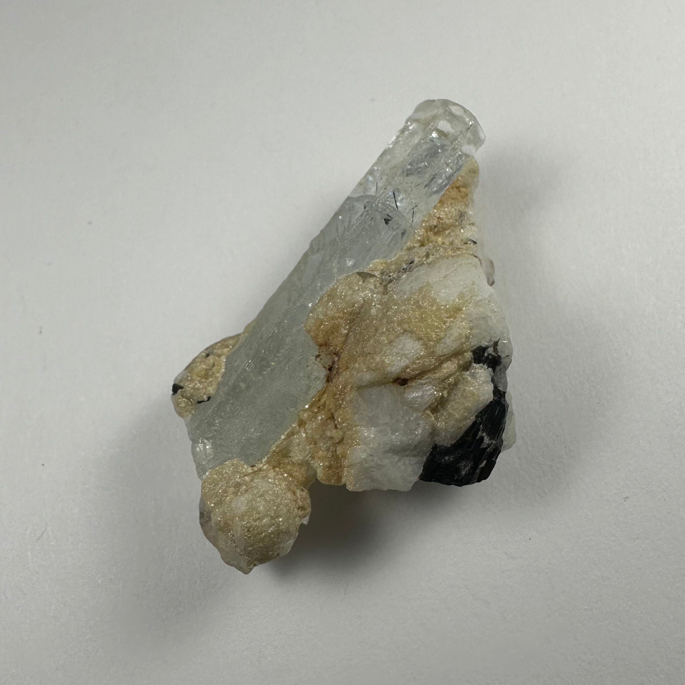 Aquamarine on Albite with Black Tourmaline Shigar Valley, Skardu, Pakistan | Minerals | Wiccan Center