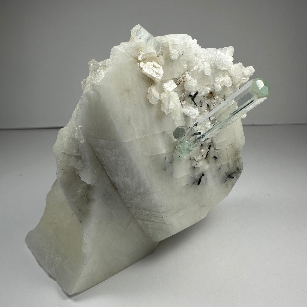 Aquamarine Beryl on Albite | Minerals | Wiccan Center