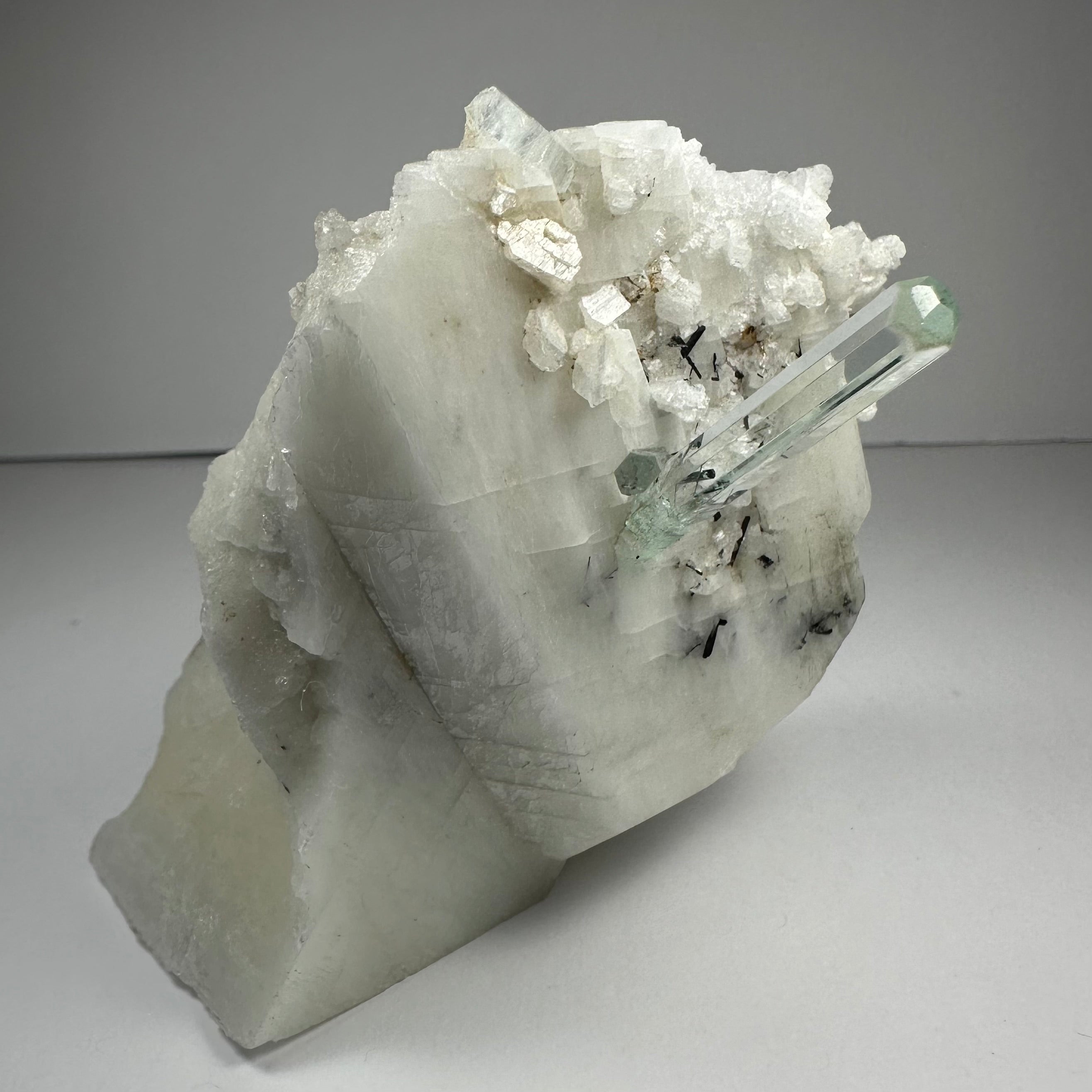 Aquamarine Beryl on Albite | Minerals | Wiccan Center
