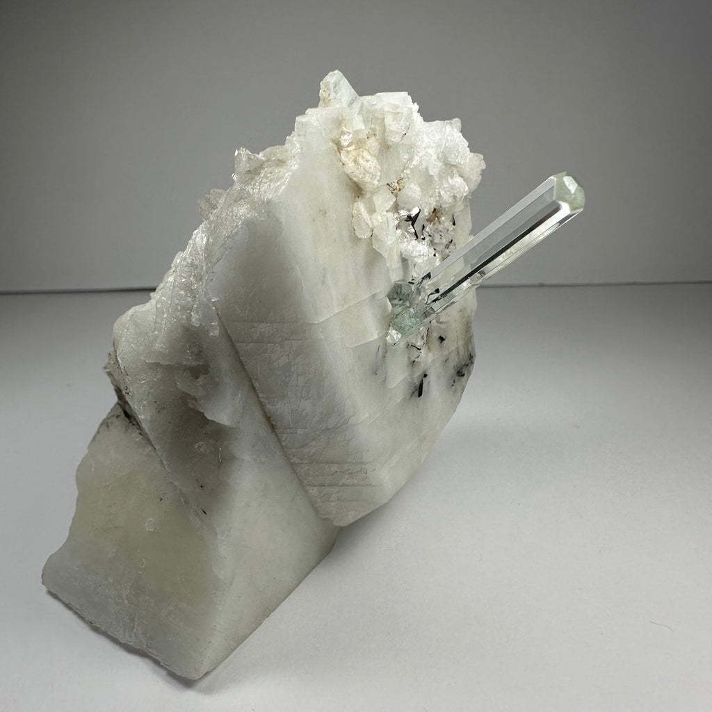 Aquamarine Beryl on Albite | Minerals | Wiccan Center
